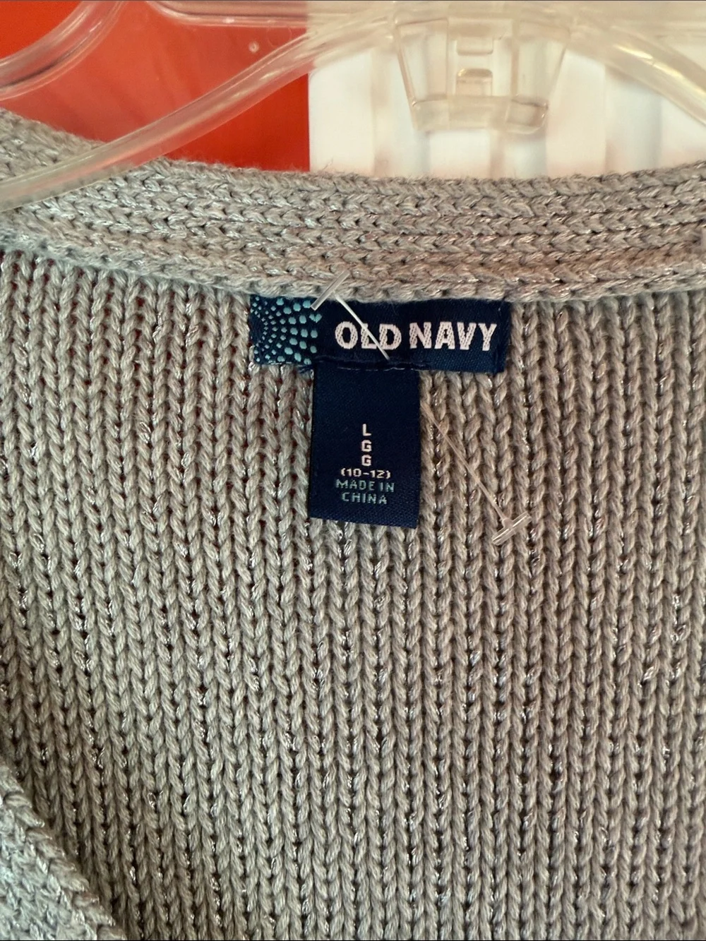 Old Navy Girls Gray V-Neck Sequin Accent Cardigan